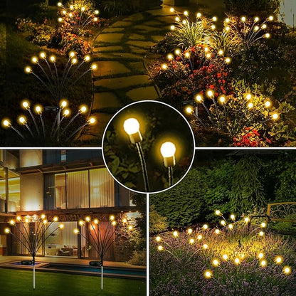 10-Pack Solar Garden Lights, 80 LED Solar Lights Outdoor for Garden Decor, Waterproof Firefly Light Outdoor (Sway by Wind), Swaying Light for Outside Yard Pathway Landscape Decorations (Warm White)