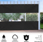 Outdoor Vinyl Curtain, 8' x 12' Clear Panel Patio Screen, Waterproof, Black