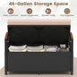 Outdoor Storage Bench 46 Gallon Black Beige PE Rattan Loveseat