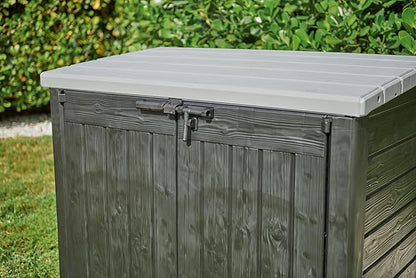 Keter Store-It-Out Prime XL 4.75 x 2.6 Foot Resin Outdoor Storage Shed with Double Doors and Easy Lift Hinges, Perfect for Trash Cans, Garden and Yard Tools, and Pool Toys, Black