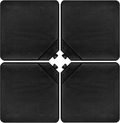 Tangkula 4Pcs 13L 220 lbs Cantilever Offset Patio Umbrella Base, Water & Sand Filled Heavy Duty Outdoor Umbrella Base, Square Umbrella Base Plate Set with Easy-Fill Spouts, Black