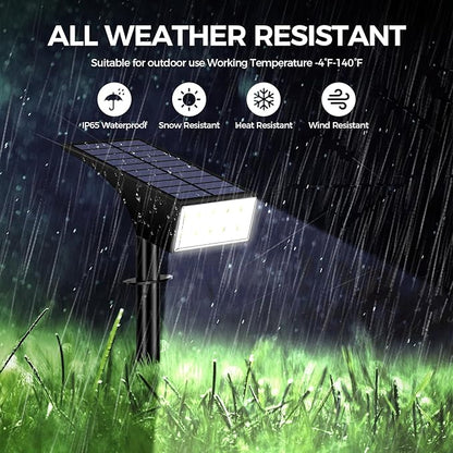 12Pack Solar Spot Lights Outdoor, Solar Lights Outdoor Waterproof with 4 Light Mode 2-in-1 Landscape Spotlights Solar Powered Yard Garden Outside Flood Light for House Pathway Tree (Cool White)