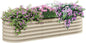 Outsunny 6.5' x 2' x 1.4' Galvanized Raised Garden Bed Kit, Outdoor Metal Elevated Planter Box with Safety Edging, Easy DIY Stock Tank for Growing Flowers, Herbs & Vegetables, Cream