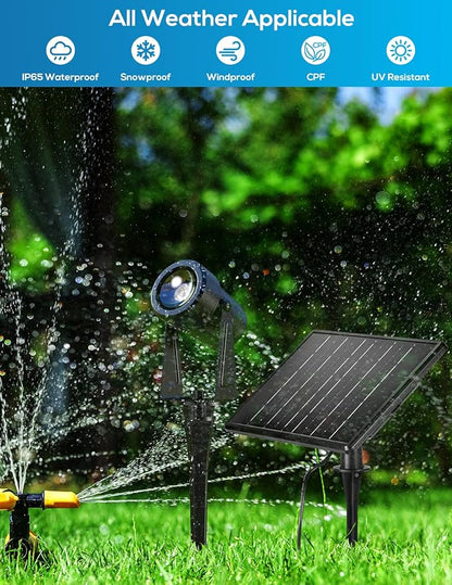 Zyan Solar Landscape Spotlights, Separate Monocrystalline Panels & USB-C Powered 16200mAh Auto On Off Dusk to Dawn, Outdoor IP65 Waterproof, Warm White for Yard Path Patio (100 Lumens × 12 Pack)
