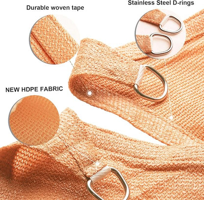 SUNLAX Sun Shade Sail 13' x 18' Peach Fuzz Rectangle Canopy Sail Shade Cover UV Block Permeable Sunshade Outdoor for Patio Backyard Deck Pergola (We Make Custom Size)