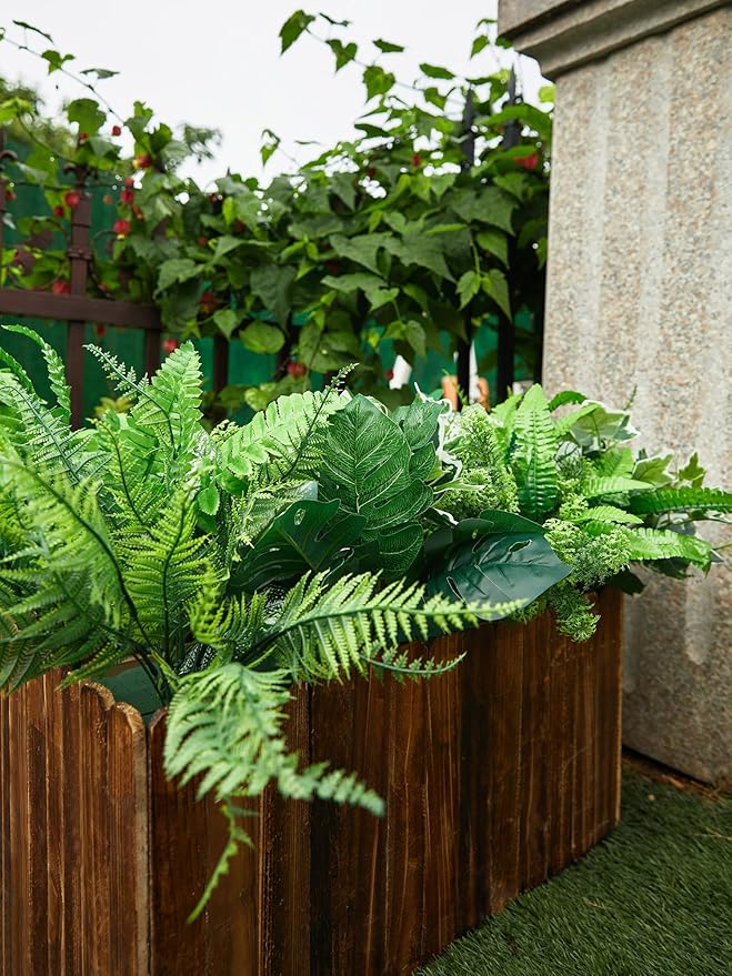 Artificial Greenery Bundle, 14 Bunches, 11 Varieties, UV-Resistant Plastic