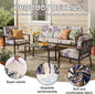 Cushion Covers 8-Piece Set, Vintage Flower, Stretch Fit Outdoor Patio