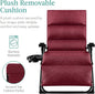 Zero Gravity Recliner, Burgundy with Removable Cushion and Side Tray