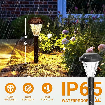 GIGALUMI 8 Pack Solar Lights Outdoor Waterproof, Outdoor Solar Lights for Yard, Solar Garden Lights, Yard Decorations Outdoor for Pathway, Patio, Garden, Driveway, Lawn, and Landscape(Warm White)