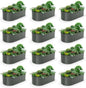 A ANLEOLIFE 12-Set 8X4X2 ft Galvanized Raised Garden Bed Kit, Oval Metal Deep Root Planters for Outdoor Plants, Quartz Grey