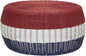 Household Essentials Handwoven Resin Ottoman Table, Red, White and Blue