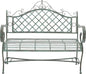 SAFAVIEH Outdoor Collection Abner Victorian Antique Dark Green Wrought Iron 46-inch Wide Garden Bench