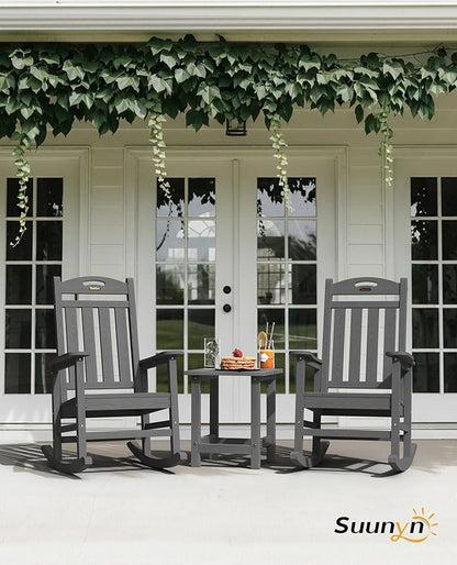 Rocking Chairs for Outdoor Use, Dark Grey, 380 lb Capacity, High Back