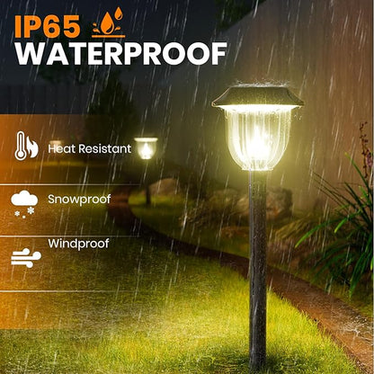 AOSEA LED Solar Lights for Outside,Bright 6 Pack Solar Lights Outdoor IP65 Waterproof,Landscape Lighting,Garden Decorative for Yard,Patio,Walkway,Sidewalk,Driveway,Lawn (Warm)