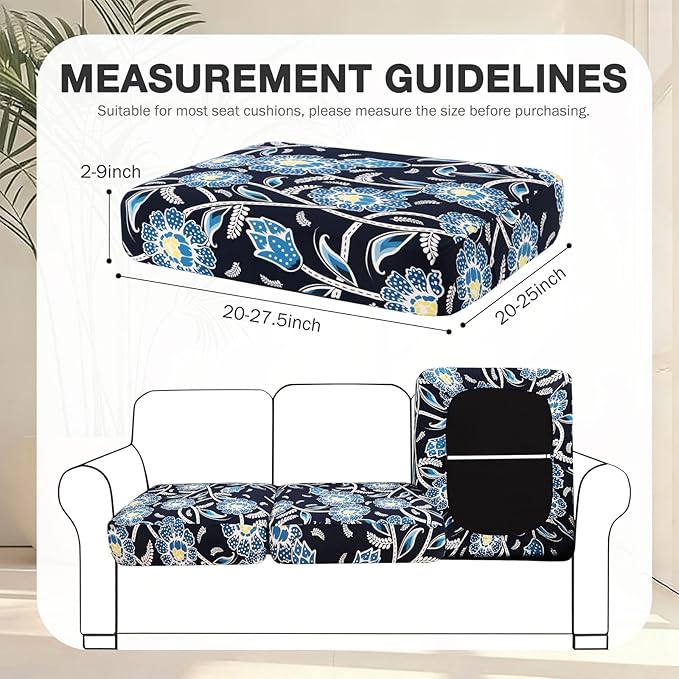 Cushion Covers 14-Piece Set, Bluebell Stretch Fabric for Outdoor Furniture