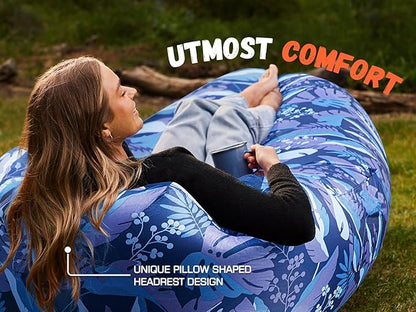 WEKAPO Inflatable Couch Air Lounger Chair - Camping & Beach Accessories, Portable Blow up Sofa for Hiking, Lawn, Indoor/Outdoor Movies & Music Festivals. Lightweight and Easy to Set Up Air Hammock