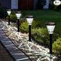 GIGALUMI 8 Pack Solar Lights Outdoor Waterproof, Outdoor Solar Lights for Yard, Solar Garden Lights, Yard Decorations Outdoor for Pathway, Patio, Garden, Driveway, Lawn, and Landscape(Cold White)