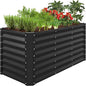 Best Choice Products 4x2x2ft Outdoor Metal Raised Garden Bed, Deep Root Box Planter for Vegetables, Flowers, Herbs, 119 Gallon Capacity, 100% Non Toxic Materials - Black