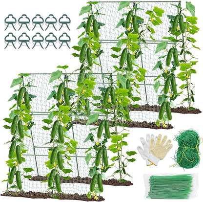 55" H x 36" W Cucumber Trellis for Raised Bed Garden, Cucumber Trelli for Climbing Plants Outdoor，A-Frame Vegetable Grow Supports, Tomato Plant Support for Tomato Squash Zucchini (1PC)