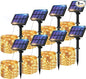 8 Pack Solar String Lights Outdoor, 640LED 264FT Waterproof 8 Modes Copper Wire Solar Twinkle Lights for Outside Garden Patio Tree Christmas Wedding Party Decor