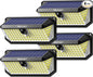 TECKNET 4200Lm 416 LED Solar Motion Lights Outdoor Waterproof, 300° Angle & 3 Lighting Modes Motion Sensor Light Outdoor, 4 Pack Security Solar Lights IP66 for Fence Front Door Yard Deck Garden Garage