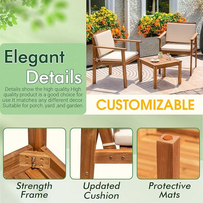 Greesum Outdoor Patio Furniture, 3 Piece Bistro Sofa Set - Image 7