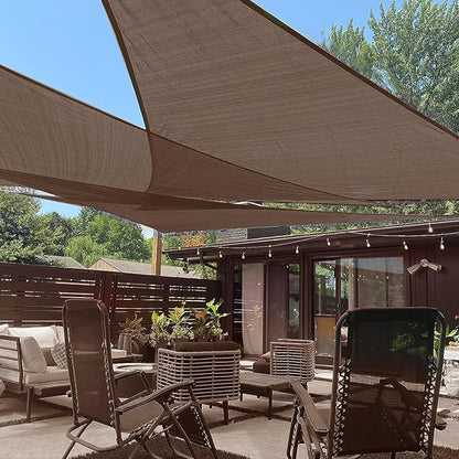 LOVE STORY Custom Size 7'x8'x10.6' Brown Sun Shade Sail Right Triangle Sunshade Fabric Awning Canopy for Patio Backyard Carport Pergola (Customized)