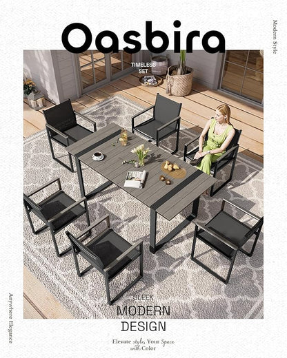 Outdoor Dining Chairs Set of 2, Aluminum Patio Dining Chiars with Textilene Mesh, 2 Piece Outdoor Chiars for Garden, Backyard, Deck (Gray)