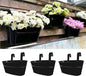 LaLaGreen Rail Planter Outdoor Plants(3 Pack, 11.8 Inch) Black Metal Iron Hanging Flower Pots Deck Railings Fence Buckets Modern Countryside Boho Style Wall Mount Window Box Plant Holder Porch Decor