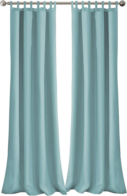 Elrene Home Fashions Matine Weatherproof Tab-Top Indoor/Outdoor Solid Color Curtain Panel for Porch, Pergola, Patio, Deck, 52”W x 95”L, Mineral