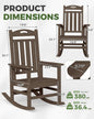 Outdoor Rocking Chair, Brown, 30-Inch High Back, 380 lb Capacity