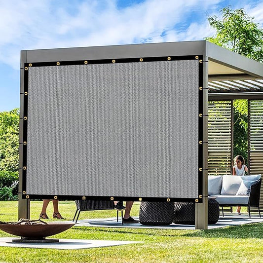 Artpuch Outdoor Pergola Shade Cover 17x17 FT Sun Shade Cloth with Grommets Light Grey 90% UV Protection Canopy Patio Privacy Screen (Customized Available)
