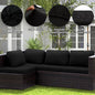 Cushion Covers 8-Piece Stretch Set for Patio Furniture, Black