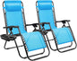 Homall Zero Gravity Chair Adjustable Folding Lawn Lounge Chairs Outdoor Lounge Gravity Chair Camp Reclining Chair with Pillows for Poolside Backyard and Beach Set of 2 (Sky Blue)