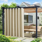 NICETOWN Extra Wide Outdoor Curtains for Patio Waterproof 2 Panels, Beige Rustproof Grommet Thick & Weighted Indoor Outdoor Curtains for Yard/Gazebo, W100 x L84 Inch