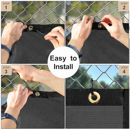 UPGRADE Privacy Screen 3' x 10' Fence Commercial Shade Cover with Brass Grommets Heavy Duty Perfect for Outdoor Back Yard, Grey, Customizable