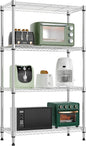 1000 lbs 4 Tier Shelf Metal Storage Shelves Wire Rack Closet Organizers for Garage Kitchen Bathroom Laundry Chrome 11.8" D x 25.6" W x 45.5" H