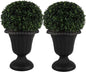 Outdoor Planter 2-Pack - 16x18-Inch Urn Planters - Plastic Plant Pots for Indoor, Outdoor, or Front Porch Decor - Flower Pots by Pure Garden (Black)