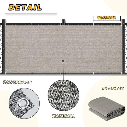 LOVE STORY Balcony Privacy Screen, 3'x16' Deck Shield Screen Fence Cover,UV Protection and Weather-Resistant,3 FT Height for Deck, Patio, Backyard, Outdoor Pool, Porch, Railing, Beige-Grey