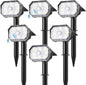 Brightown 6 Pack Solar Motion Lights Outdoor Waterproof, Motion Sensor Spot Lights- 58 LED/3 Modes Solar Powered Spotlights 2-in-1 Auto On/Off for Outside Yard Wall Garden, Cool White