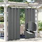 Easy-Going Linen Look Outdoor Curtains Waterproof Windproof Porch Curtains, Soft Thicken Outdoor Privacy Curtains for Patio, Gazebo, Grommet Top and Tab Bottom Drape, 1 Panel, 54x120 inch, Dark Grey