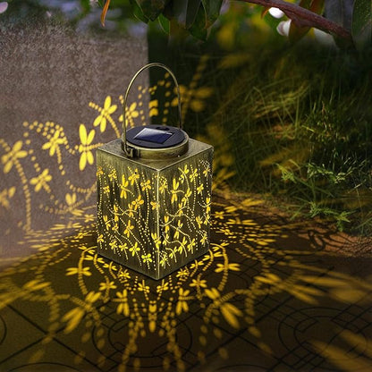Lanterns, Bronze Metal Solar Outdoor Lights, 2 Pack Waterproof