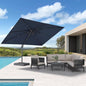 PURPLE LEAF Patio Umbrella 9' X 11.5' Rectangle Cantilever Umbrella Large Aluminum Outdoor Umbrellas with 360-degree Rotation & UPF40+ Premium Fabric for Deck Pool Garden Yard, Ocean Slate