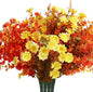 16 Bundles Artificial Plants Outdoor Fake Fall Flowers Mums for Garden Decor for Window Garden Office Patio Hanging Planter Pathway Front Porch (Mixed)