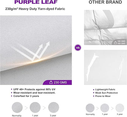 PURPLE LEAF 10' x 13' Aluminum Outdoor Pergola Wind-Resistant Retractable Pergola with Double Sun Shade Canopy Heavy-Duty Metal Pergola for Patios Backyard Deck Garden, White