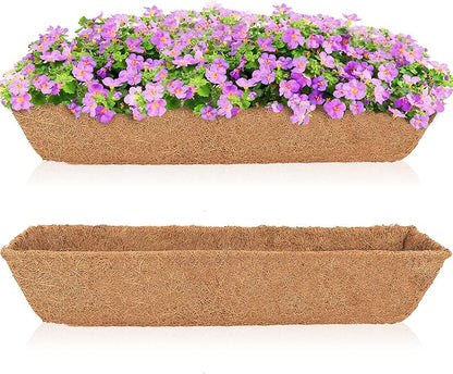 HFHOME 2Pcs 30" Trough Coco Fiber Replacement Liner, Natural 30 inches Window Deck Coco Replacement Liner for Window Box