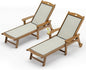 LUE BONA Chaise Lounge Chair Outdoor, HDPS and HDPE Wicker Material, Patio Lounge Chair with Adjustable Backrest, Resin Pool Lounge Chairs with Wheels for Backyard, Poolside and Deck,Teak