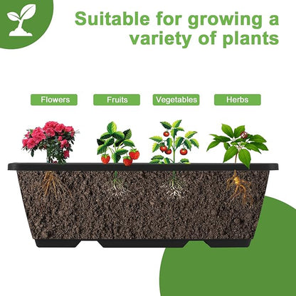 5 Tier Vertical Raised Garden Bed Planter Box, Vertical Raised Bed with Drainage Holes for Indoor Outdoor Herbs Flowers Vegetables Plants, Black
