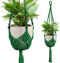 Macrame Plant Hanger - Fits 3 to 6 inches Pots for Indoor Outdoor, 35 Inch, Set of 2, Green (POTS NOT Included)