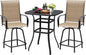 Devoko Patio Swivel Bar Set 3 Pieces Patio High Top Bar Table and Stools Chairs Set Textilene Sling Fabric Outdoor Bar Stools Set of 2 for Garden, Balcony